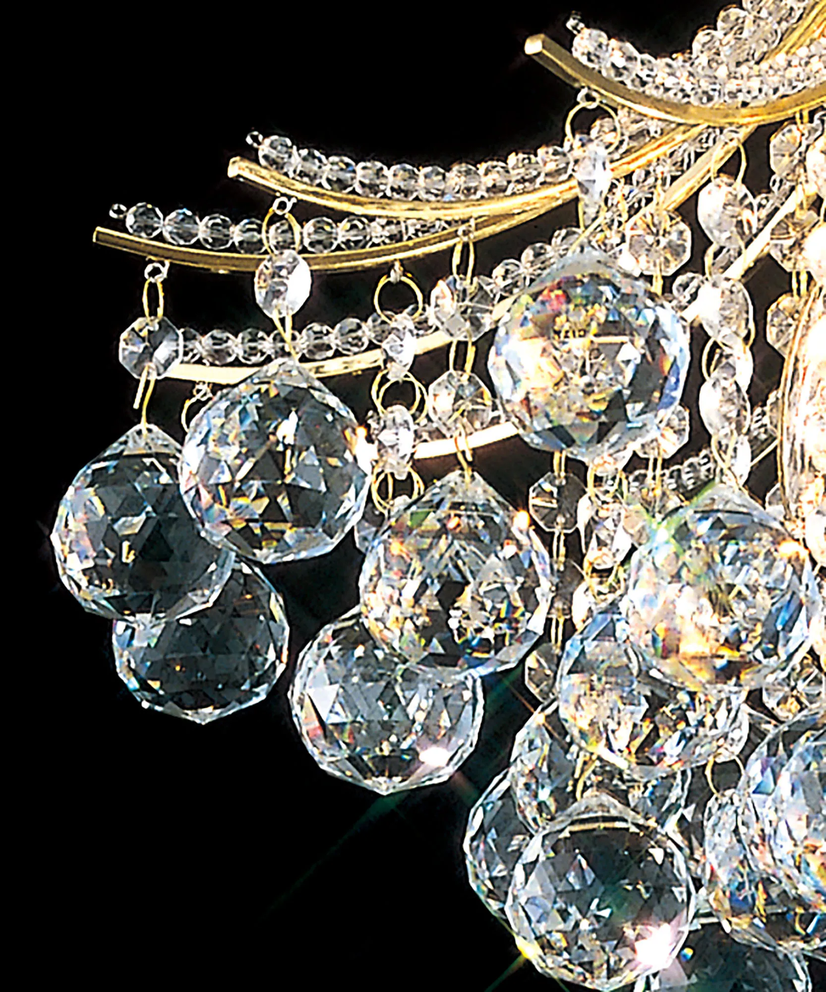Bask Crystal Chandelier 4 Light French Gold IL30216/BA  Diyas Bask